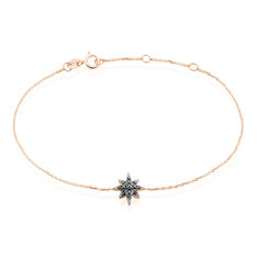 Bracelet Or Rose Laetia Etoile Diamants Noirs