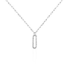 Collier Argent Irena Cheval Ovale Oxydes