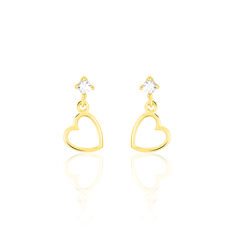 Boucles D'Oreilles Or Jaune Coeur