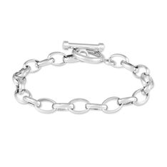 Bracelet Argent Rhodie Maille Ovale