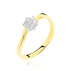 Solitaire Anna Or Jaune Multipierres