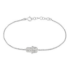 Bracelet Argent Rhodie Bedraae Maille Forcat Main De Fatma Oxyde