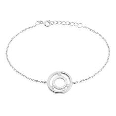 Bracelet Argent Rhodie Analie Double Cercles Oxyde