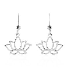Boucles D'Oreilles Argent Rhodie Raia Fleurs De Lotus