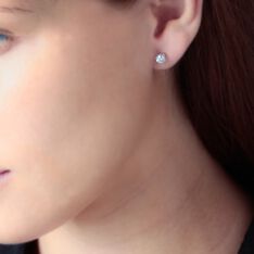 Boucles D'Oreilles Or Blanc Victoria Puce - Clous d'oreilles Femme | Marc Orian