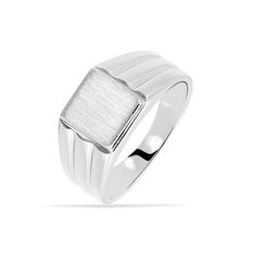 Chevaliere Argent Rhodie Pierrik Carree