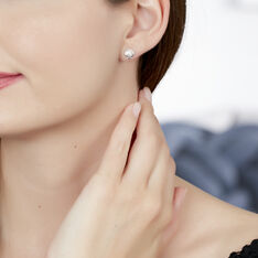 Boucles D'Oreilles Argent Rhodie Zelia Puce Coquilles St Jacques