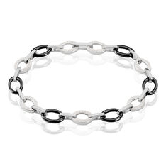 Bracelet Argent Ceramique Noire Oxydes