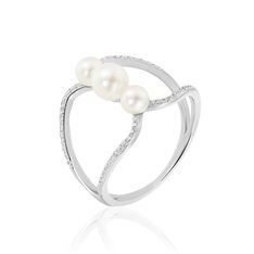 Bague Or Blanc Perles Oxydes