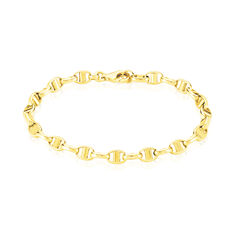 Bracelet Or Jaune Maille Marine Plate