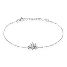 Bracelet Argent Rhodie Iziaa Feuille De Papyrus Oxyde