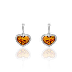 Boucles D'Oreilles Argentc?Urs Perles Ambre