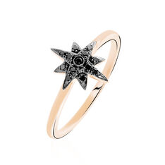 Bague Or Rose Laetia Etoile Diamants Noirs
