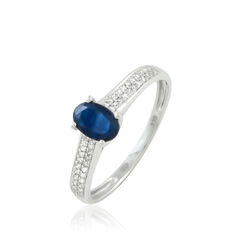 Bague Or Blanc Crista Saphir