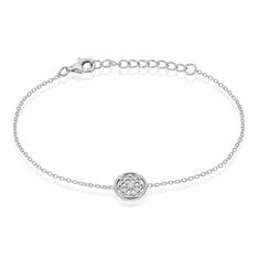 Bracelet Argent Rhodie Peinda Cercle Oxyde