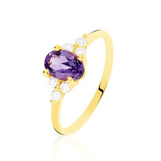 Bague Anaid Or Jaune Amethyste Oxydes