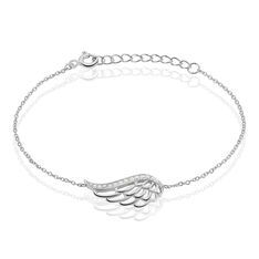 Bracelet Argent Rhodie Soliana Forme Aile Oxyde
