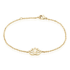 Bracelet Plaque Or Abelie Fleur Lotus