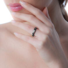 Solitaire Argent Et Ceramique