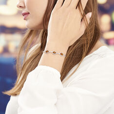 Bracelet Argent Ambre Boule Entoure