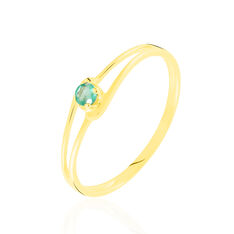 Bague Or Jaune Rond Vague Emeraude