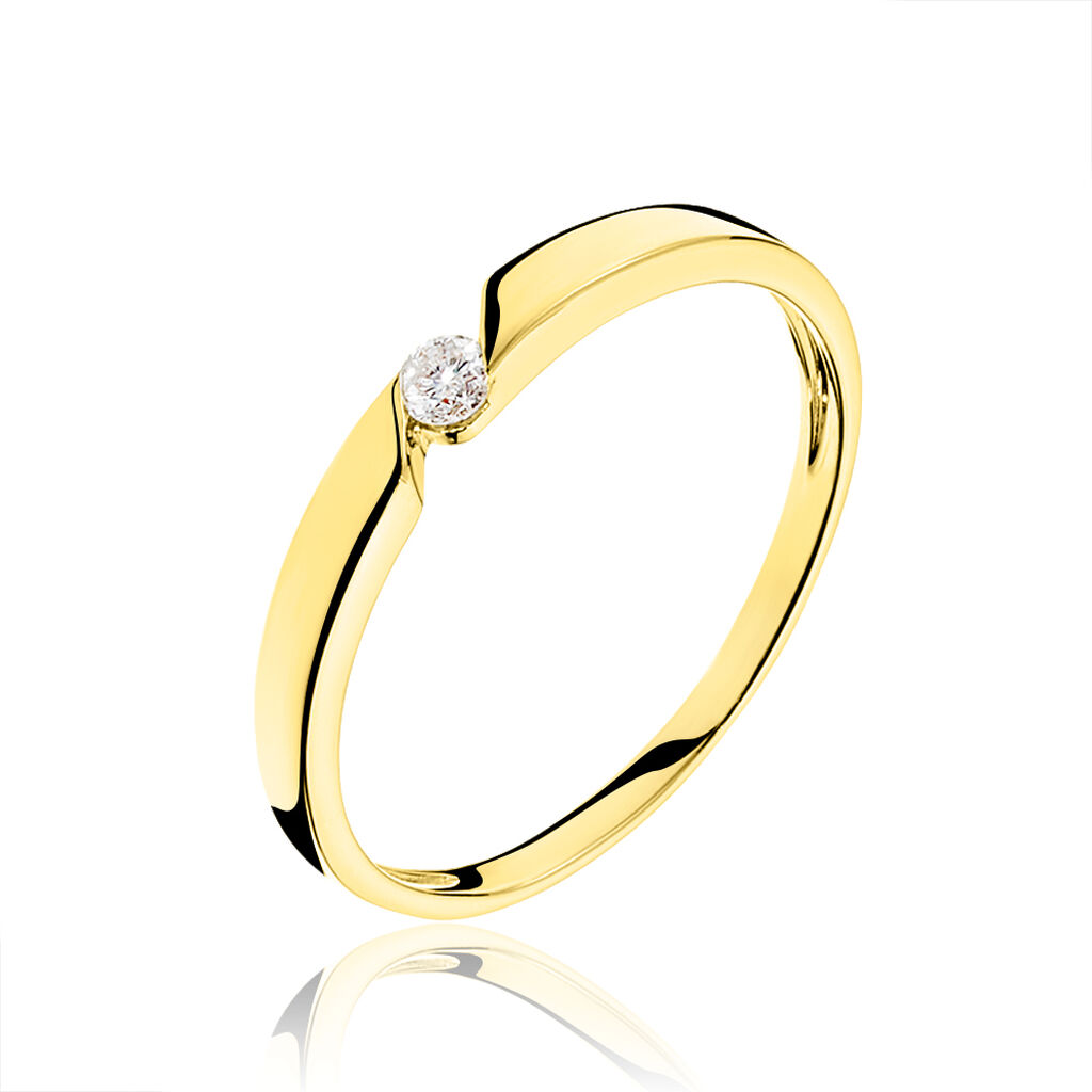 Bague Solitaire Anilie Or Jaune Diamant B3dfjdw17lh Marc Orian