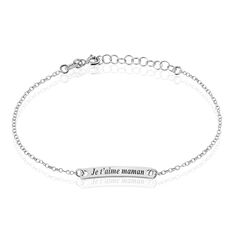 Bracelet Argent Rhodie Sweet Maman Rectangle