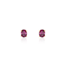 Boucles D'Oreilles Or Rose Alionka  Rhodolites