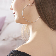 Creoles Argent Rhodie Flexible