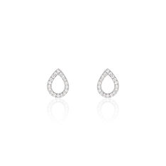 Boucles D'Oreilles Puces Or Blanc