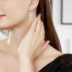 Boucles D'Oreilles Argent Rhodie Stelly Ballerine Oxyde