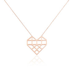 Collier Acier Rose Motif C?Ur Quadrille - Colliers Femme | Marc Orian
