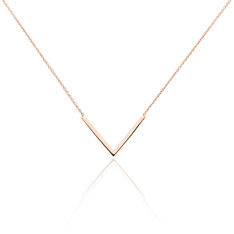 Collier Millie Plaque Or Rose Forme V