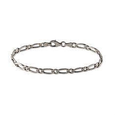 Bracelet Argent Maille Noircie