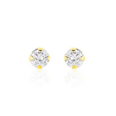 Boucles D'Oreilles Or Jaune Puce Oxyde