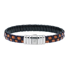 Bracelet Acier Et Cuir