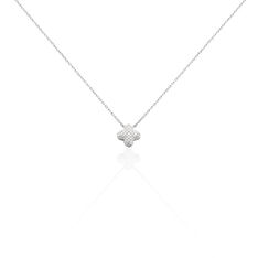 Collier Or Blanc Dorinia Croix Diamants - Parure de mariage Femme | Marc Orian