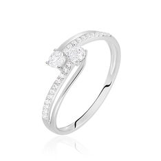 Bague Clarina Or Blanc Et Oxyde