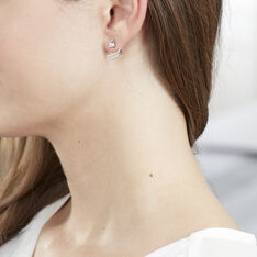 Bijoux D'Oreilles Marlene Or Blanc