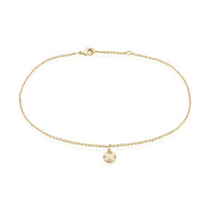 Chaine De Cheville Plaque Or Lelia Pampille Ronde