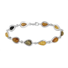 Bracelet Argent Ambres Ovales