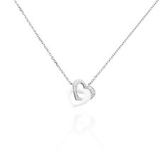 Collier Love Argent  Et Ceramique