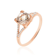 Solitaire Jana Or Rose Et Morganite - Bagues Solitaire Femme | Marc Orian