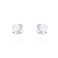 Boucles D'Oreilles Argent Cube