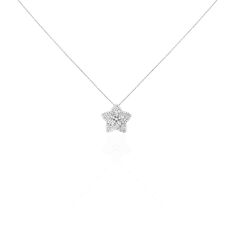 Collier Or Blanc Katya Fleur Diamant