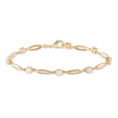 Bracelet Plaque Or Et Oxyde