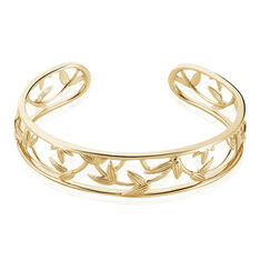 Jonc Plaque Or Resli Feuillage