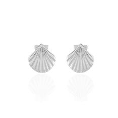 Boucles D'Oreilles Argent Rhodie Zelia Puce Coquilles St Jacques