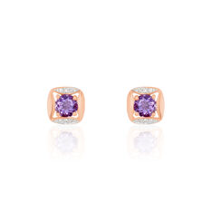 Boucles D'Oreilles Anaelle Or Rose Carre