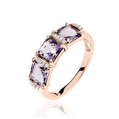 Bague Aurelie Or Rose Amethystes